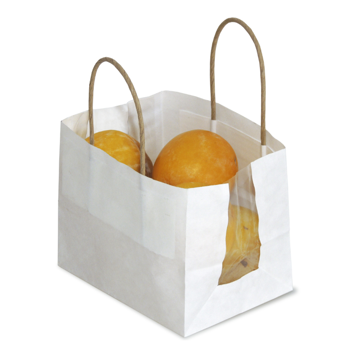 Bolsa de papel con ventana de plástico